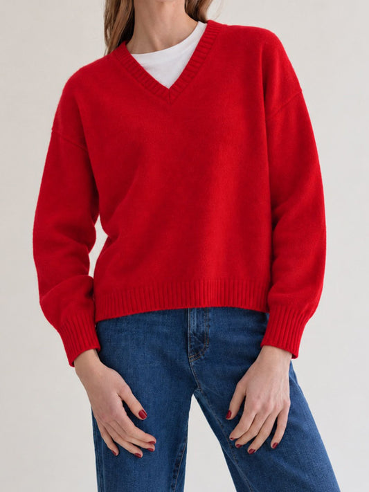 CASHMERE V-NECK PEPPER