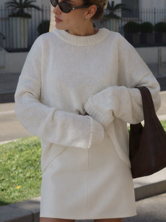 CREW NECK LINEN IVORY