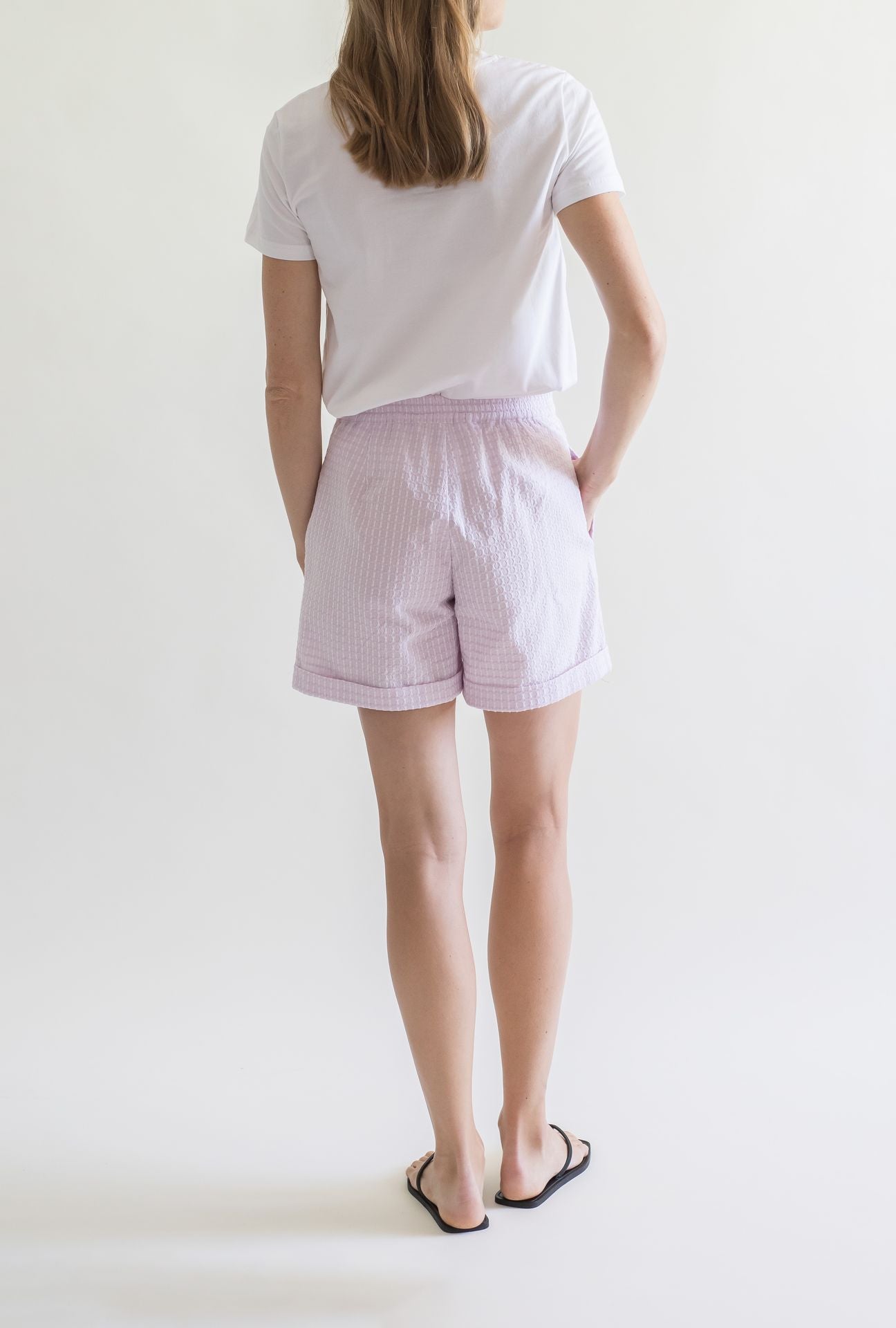 FOLDED SHORTS LILAC