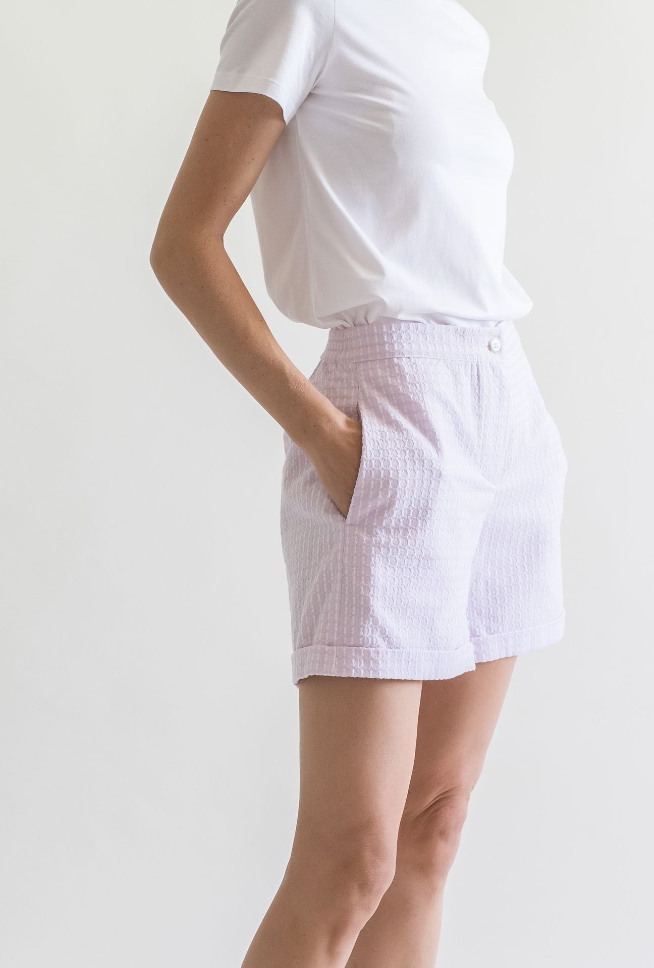 FOLDED SHORTS LILAC