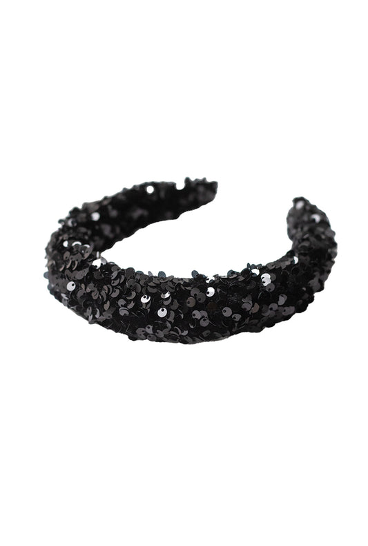 HEADBAND HELSINKI ATELIER PADDED SEQUINS BLACK