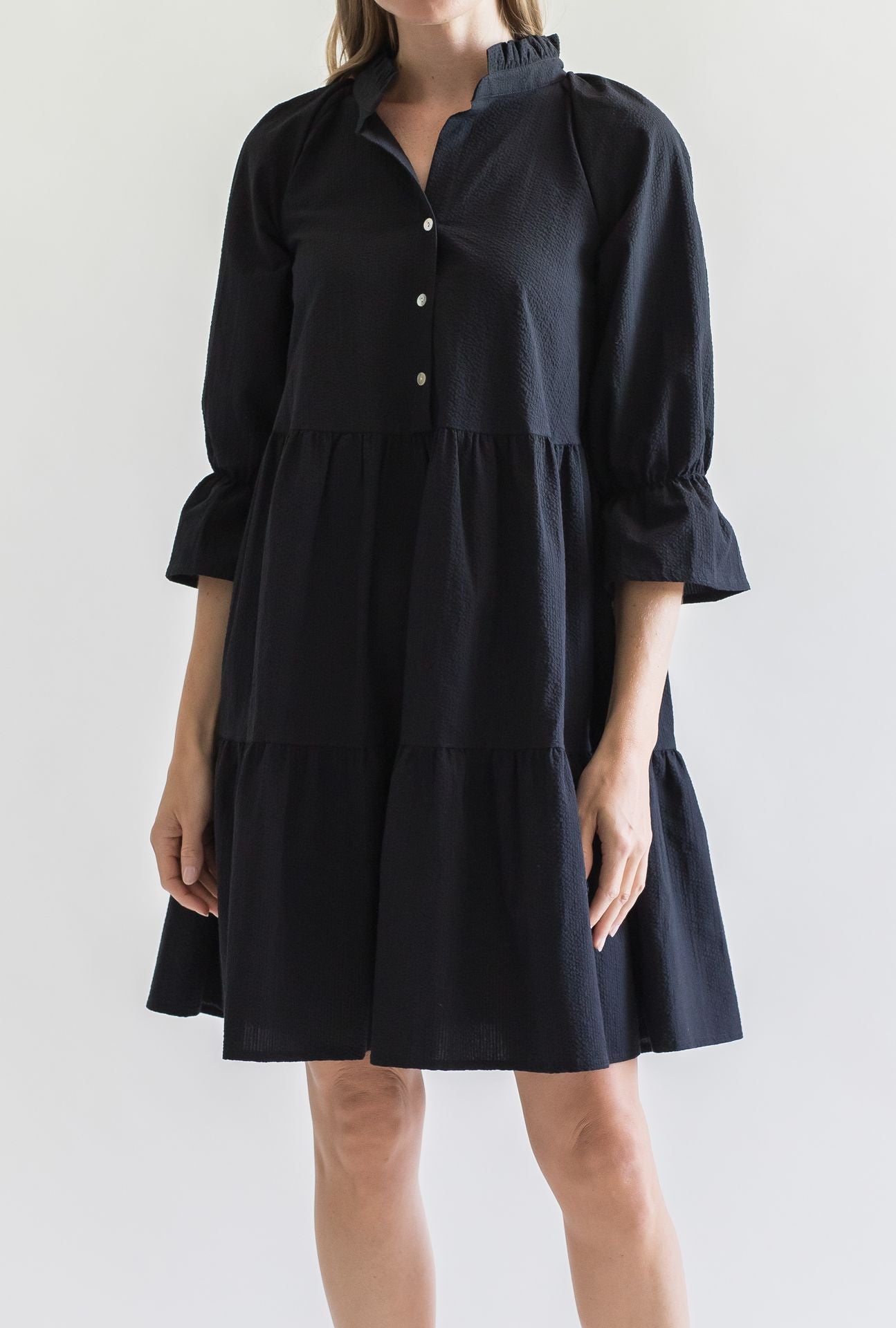 RUFFLED DRESS BLACK