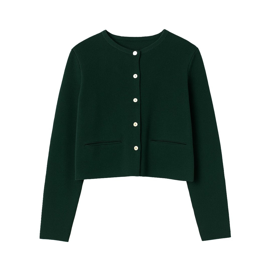 SHORT CARDIGAN MERINO GREEN