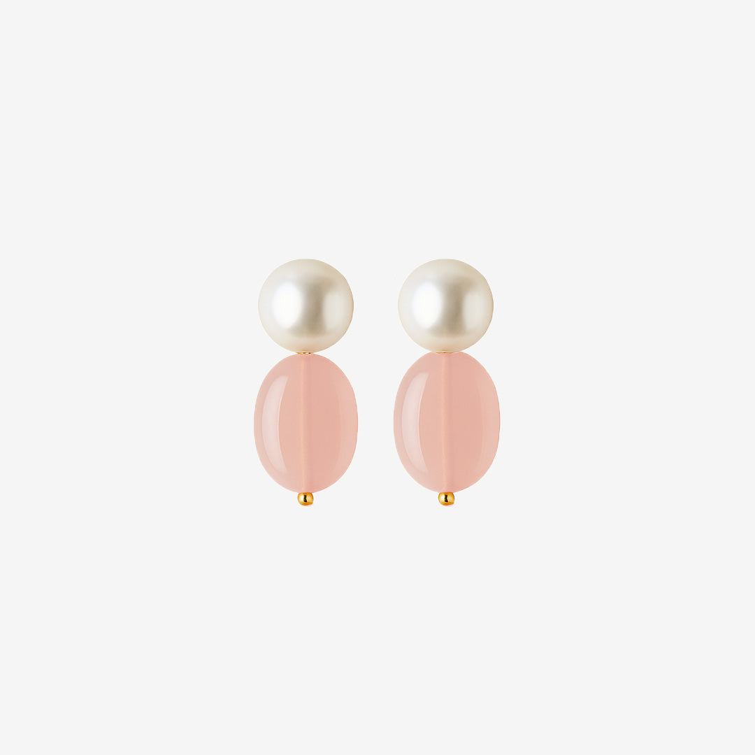 STONE AND PEARL EARRINGS LEONIE