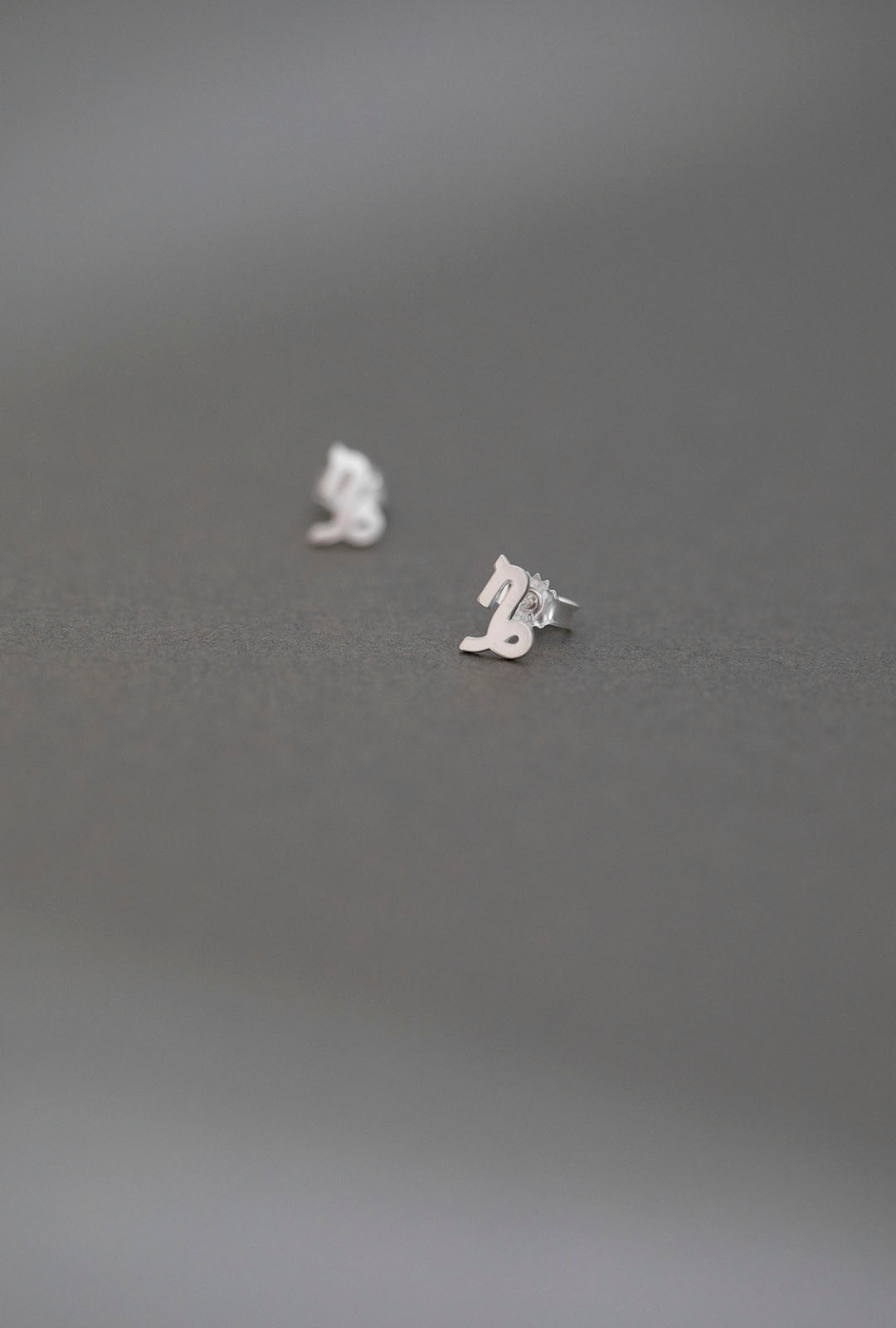 ZODIAC STUD EARRINGS CAPRICORN SILVER