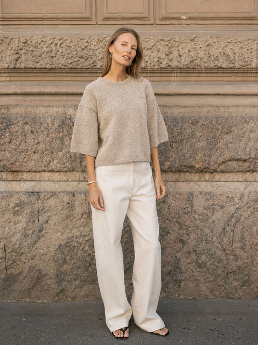 ALPACA BOXY T-SHIRT SAND