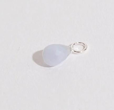 BLUE LACE AGATE DROP PENDANT SILVER