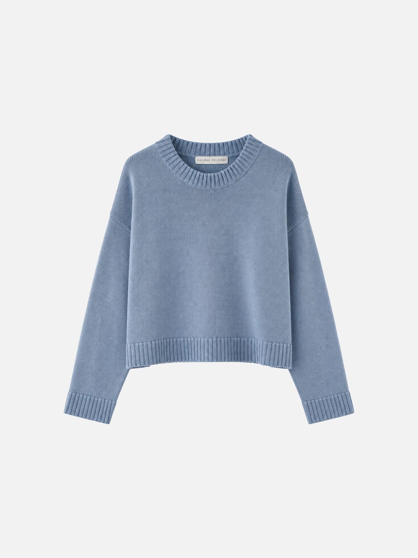CREW NECK LINEN CLOUD BLUE