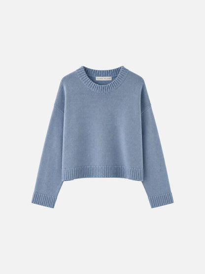 CREW NECK LINEN CLOUD BLUE