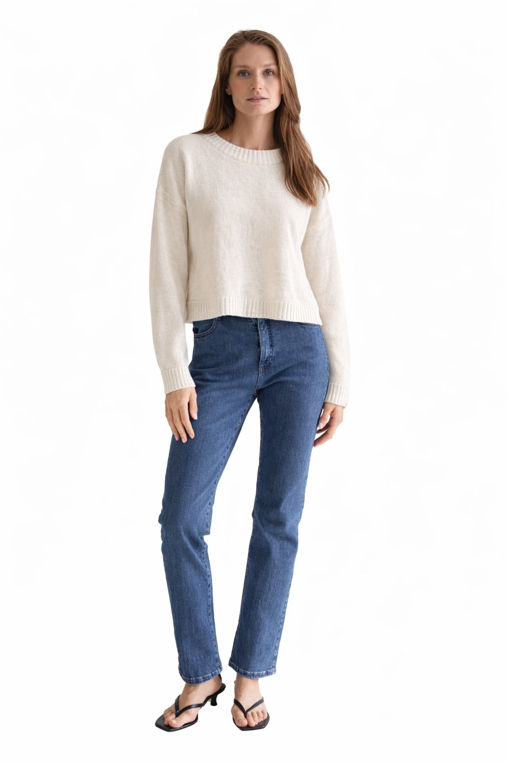 CREW NECK LINEN IVORY