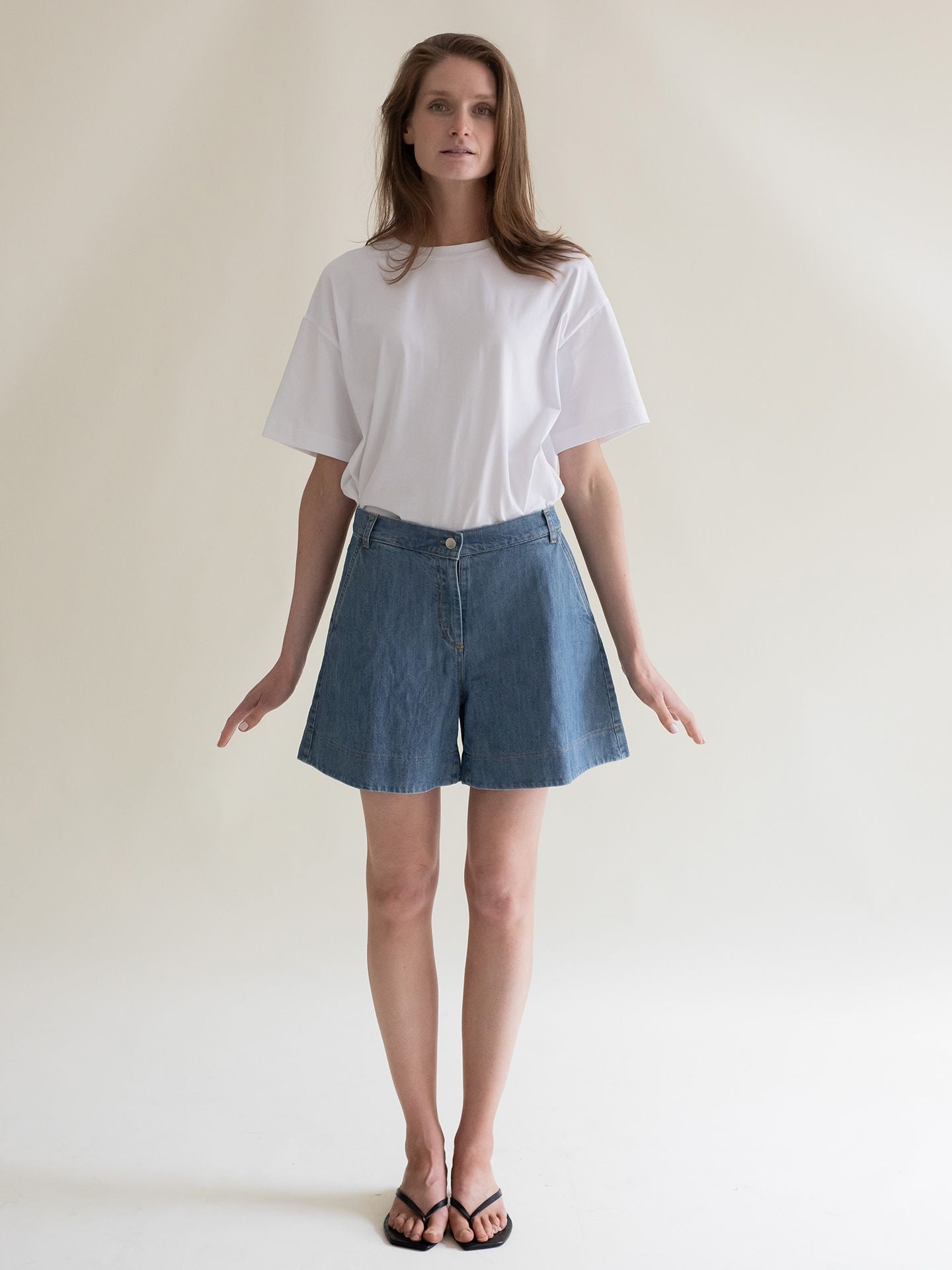 DENIM SHORTS SKY BLUE