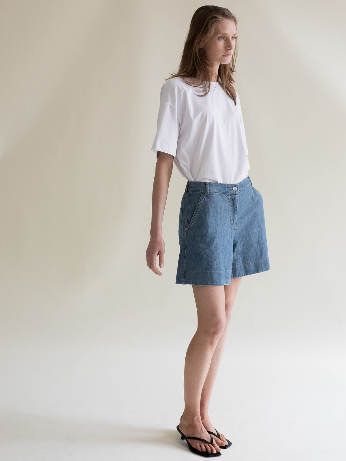 DENIM SHORTS SKY BLUE