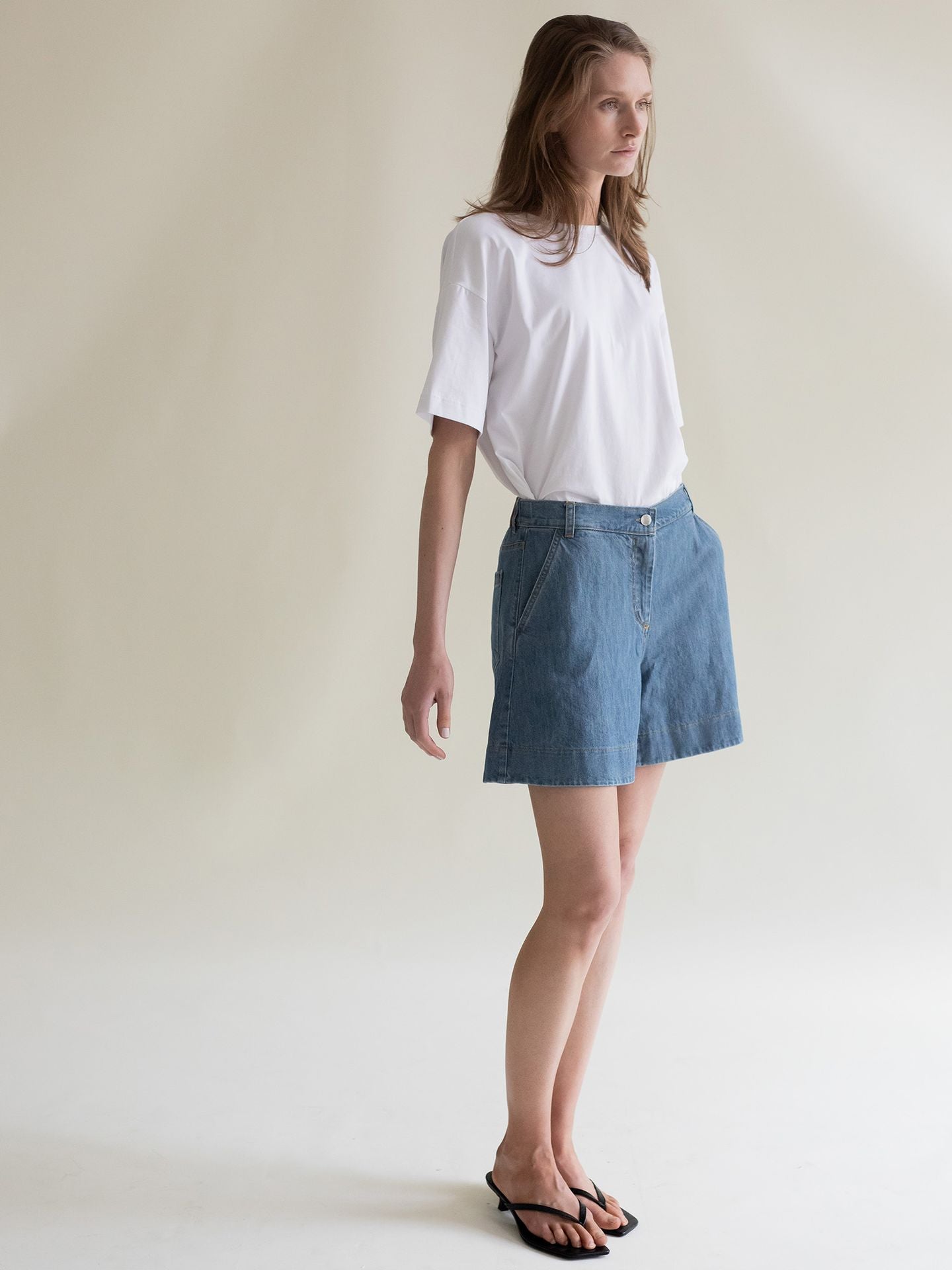 DENIM SHORTS SKY BLUE