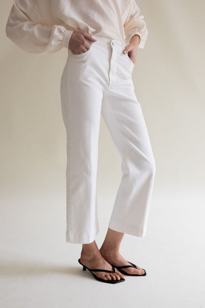 DENIM WIDE WHITE