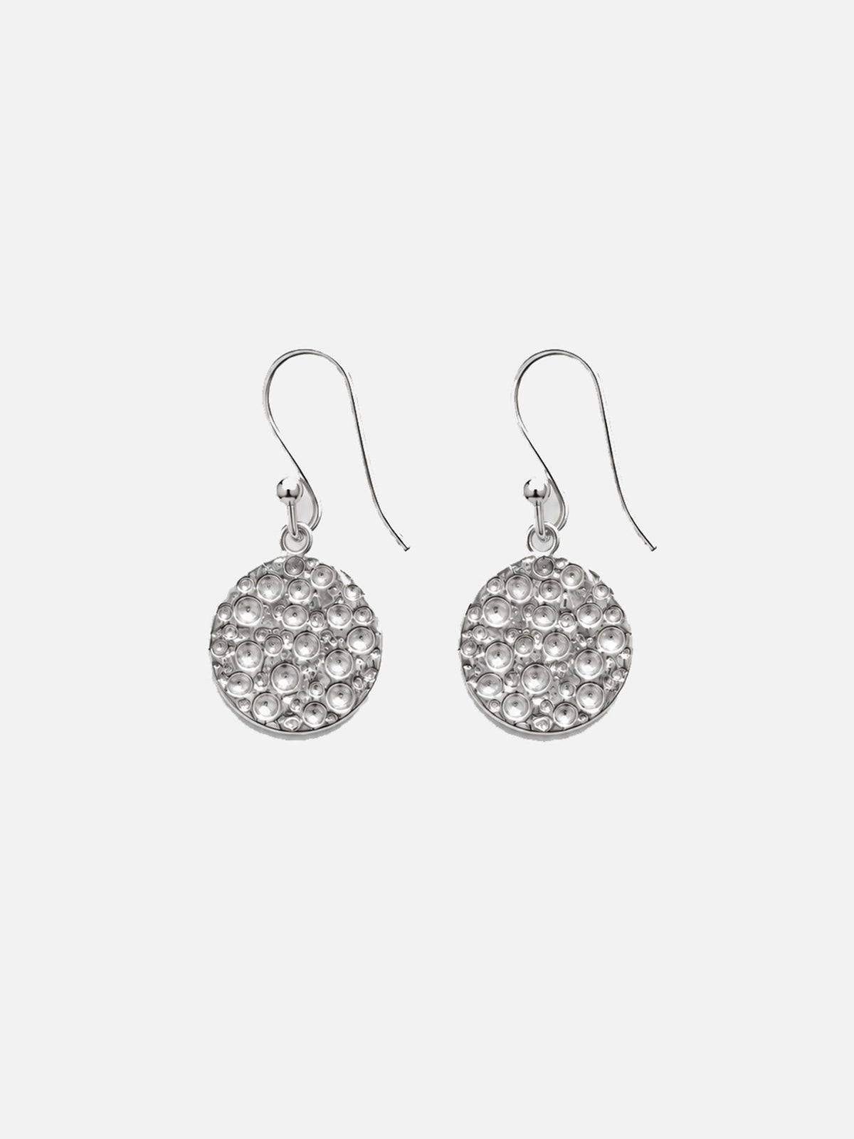 HAMMERED DISK EARRINGS SILVER