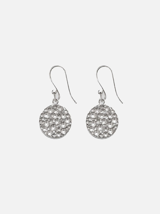 HAMMERED DISK EARRINGS SILVER