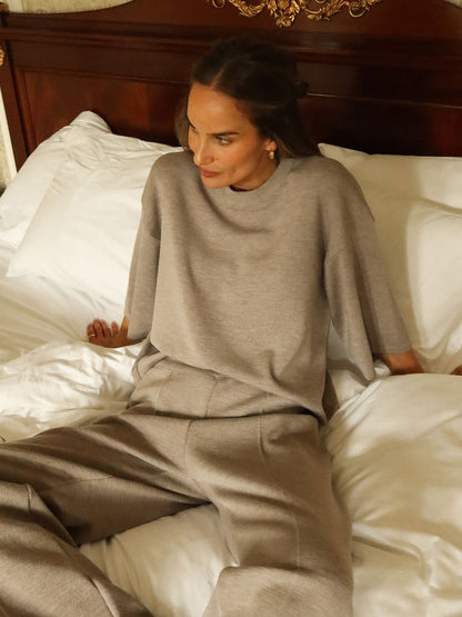 MERINO BOXY T-SHIRT OATMEAL