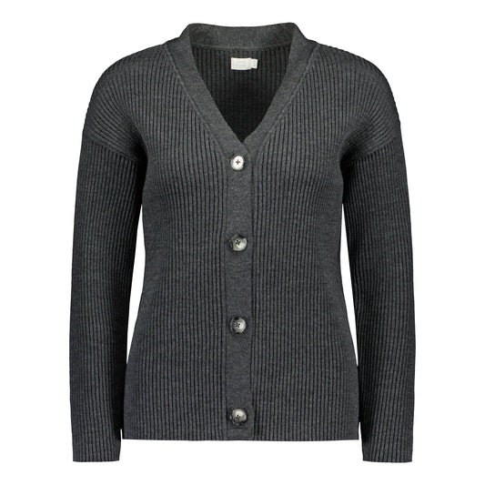 MERINO CARDIGAN DARK GREY MELANGE