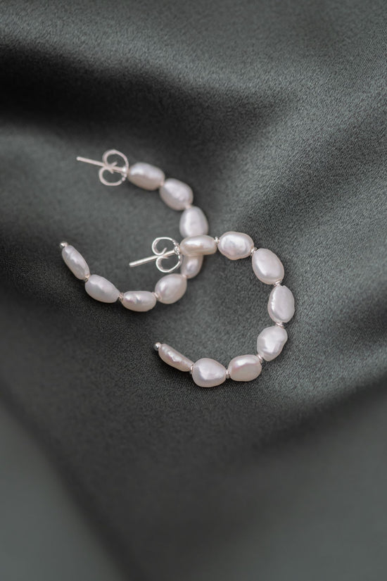 PEARL HOOP EARRINGS