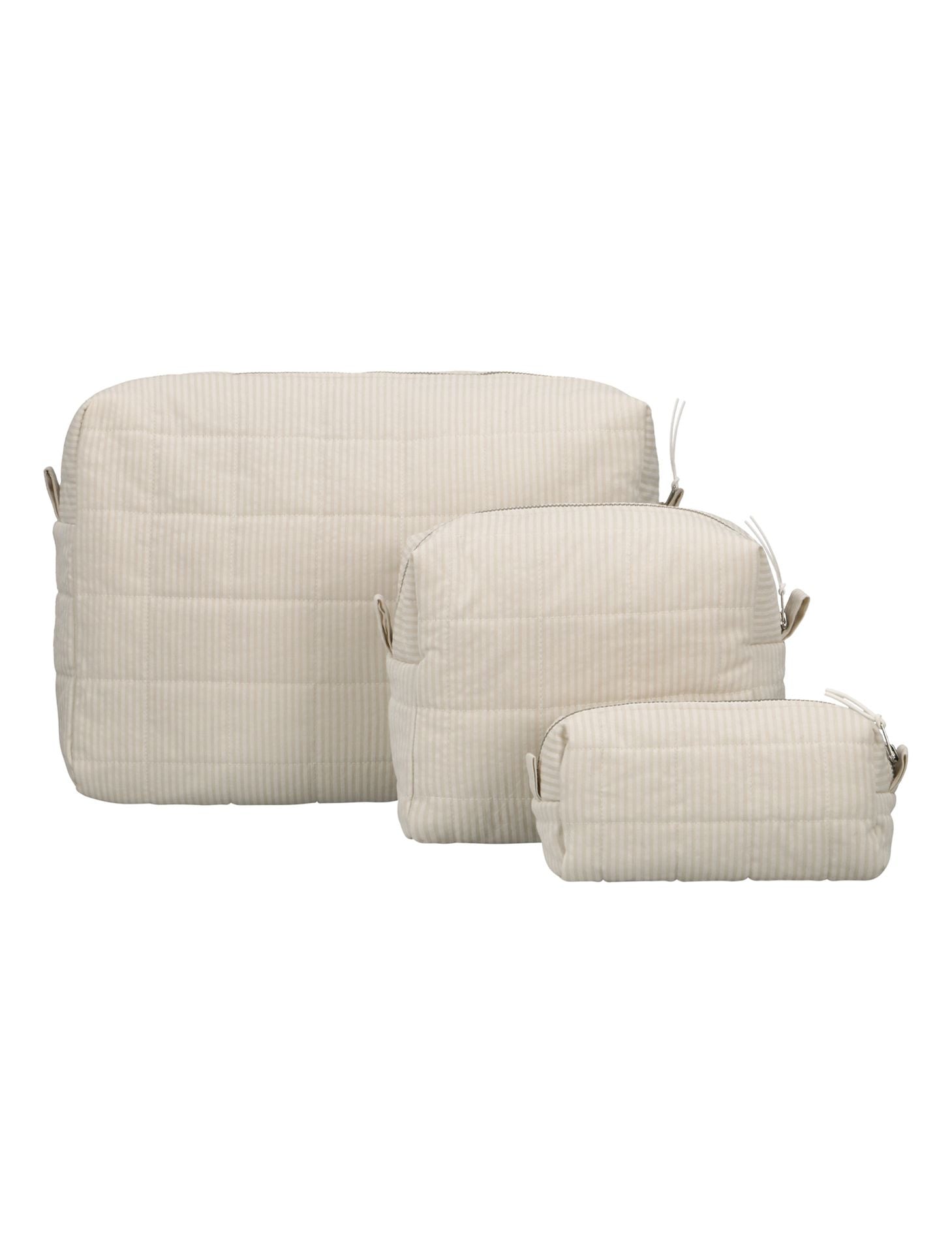 QUILTED COSMETIC BAG SAND MEDIUM