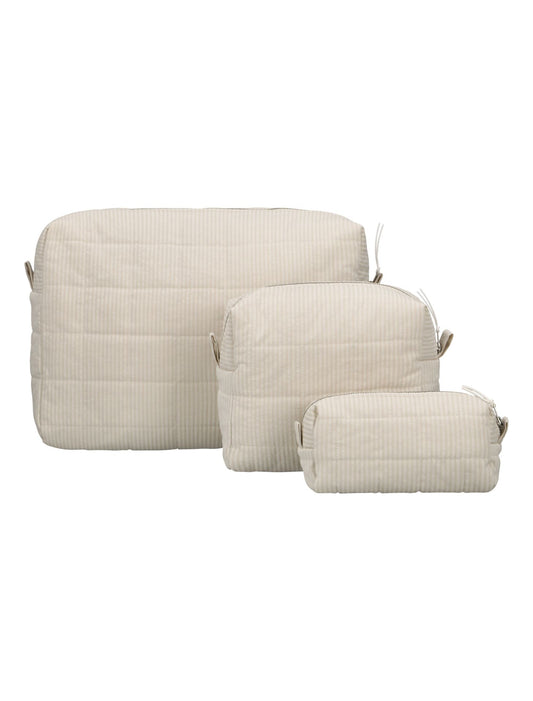 QUILTED COSMETIC BAG SAND SMALL
