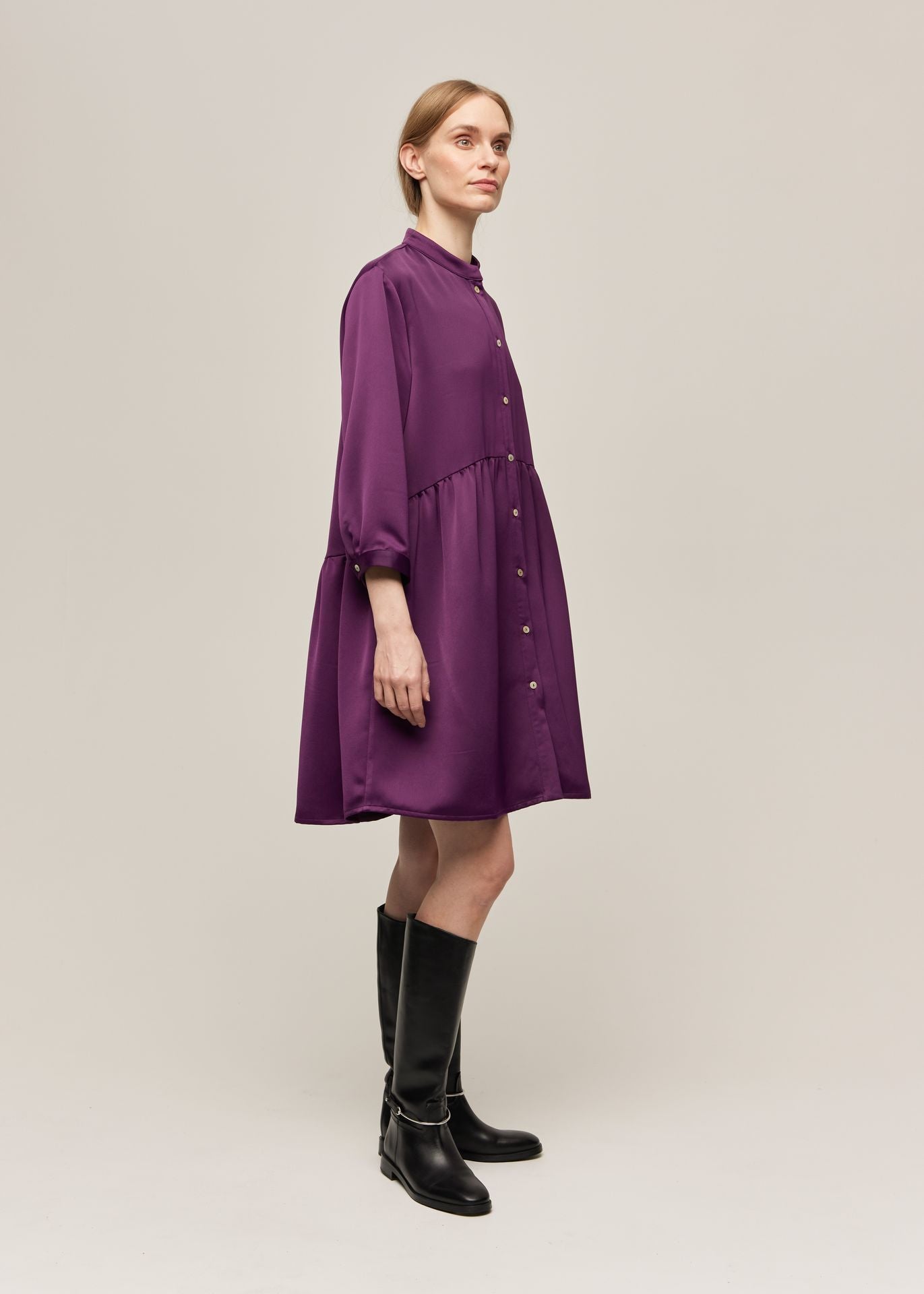 SHIRT DRESS PLUM