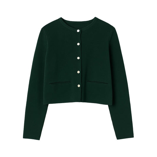 SHORT CARDIGAN MERINO GREEN