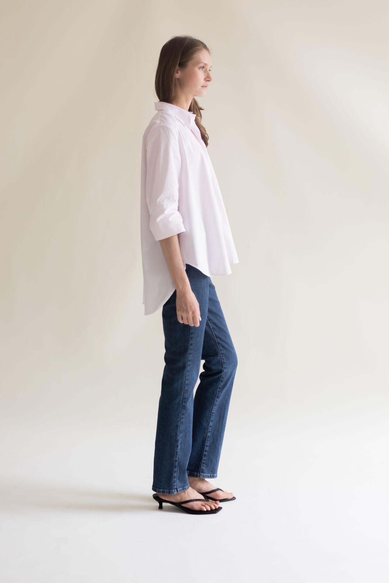 CLASSIC SHIRT W/ TWIST SOFT PINK
