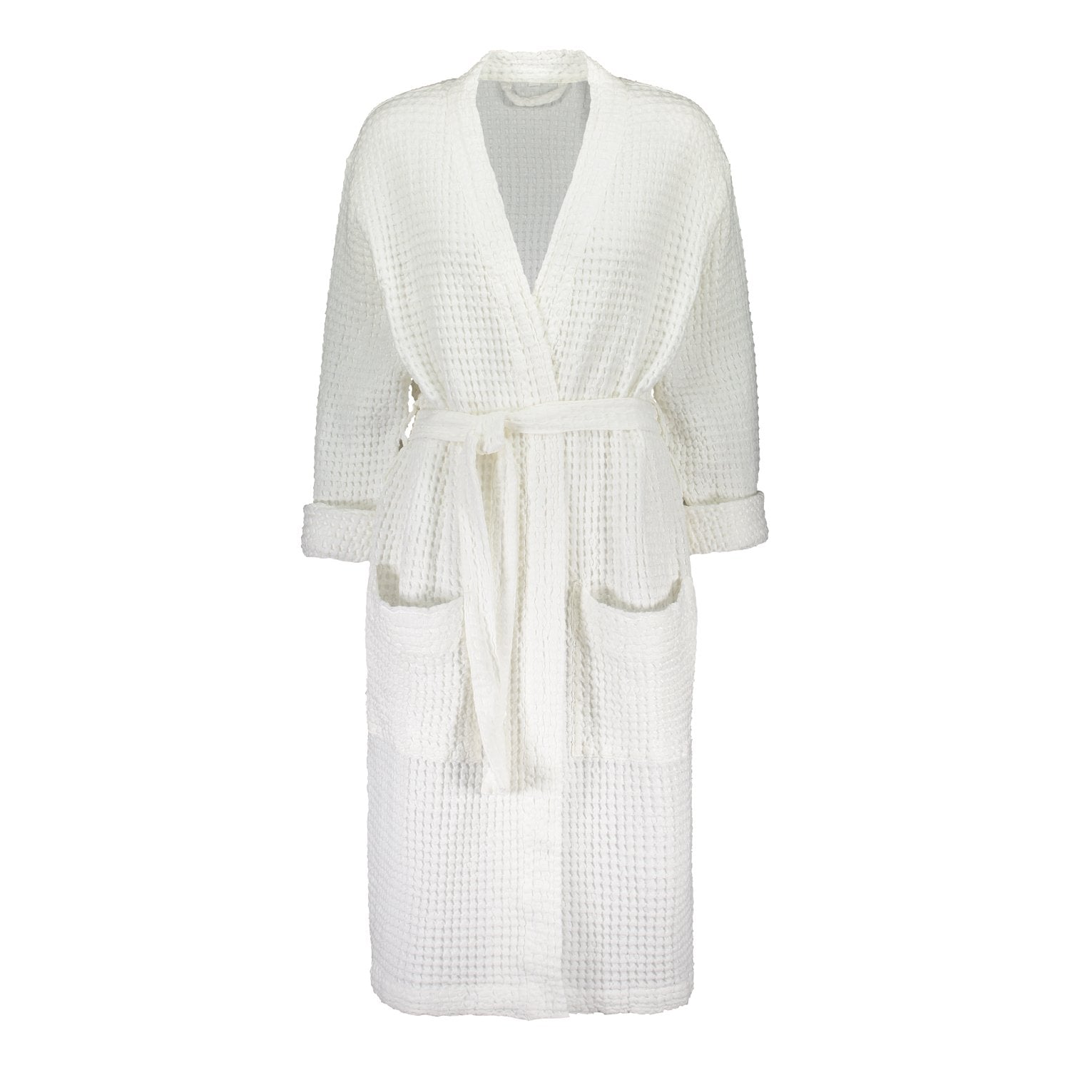 WAFFLE BATHROBE WHITE