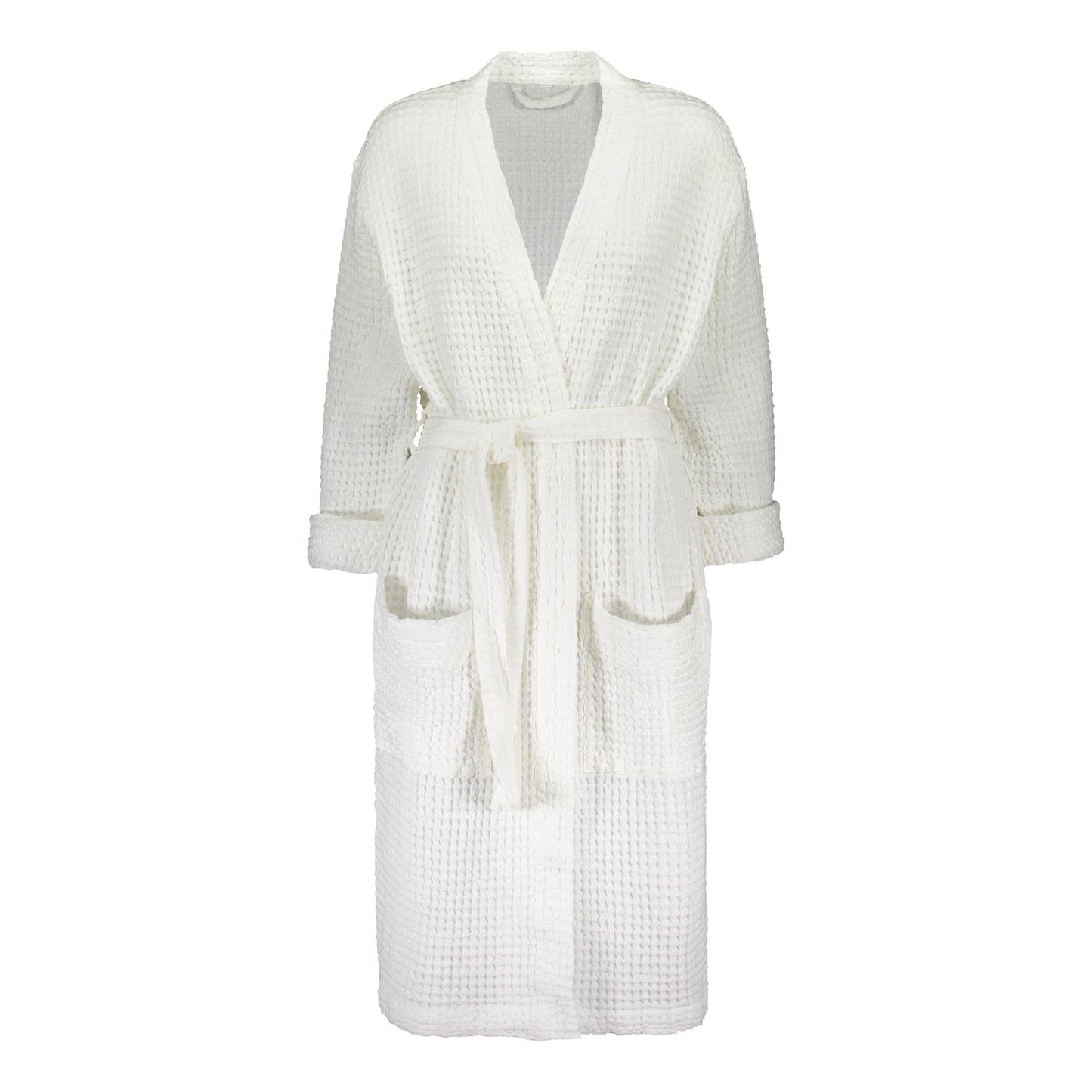 WAFFLE BATHROBE WHITE