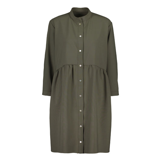 WOOL SHIRT DRESS SAGE