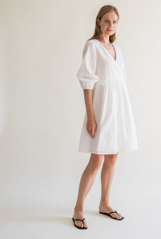 WRAP DRESS BRODERIE ANGLAISE