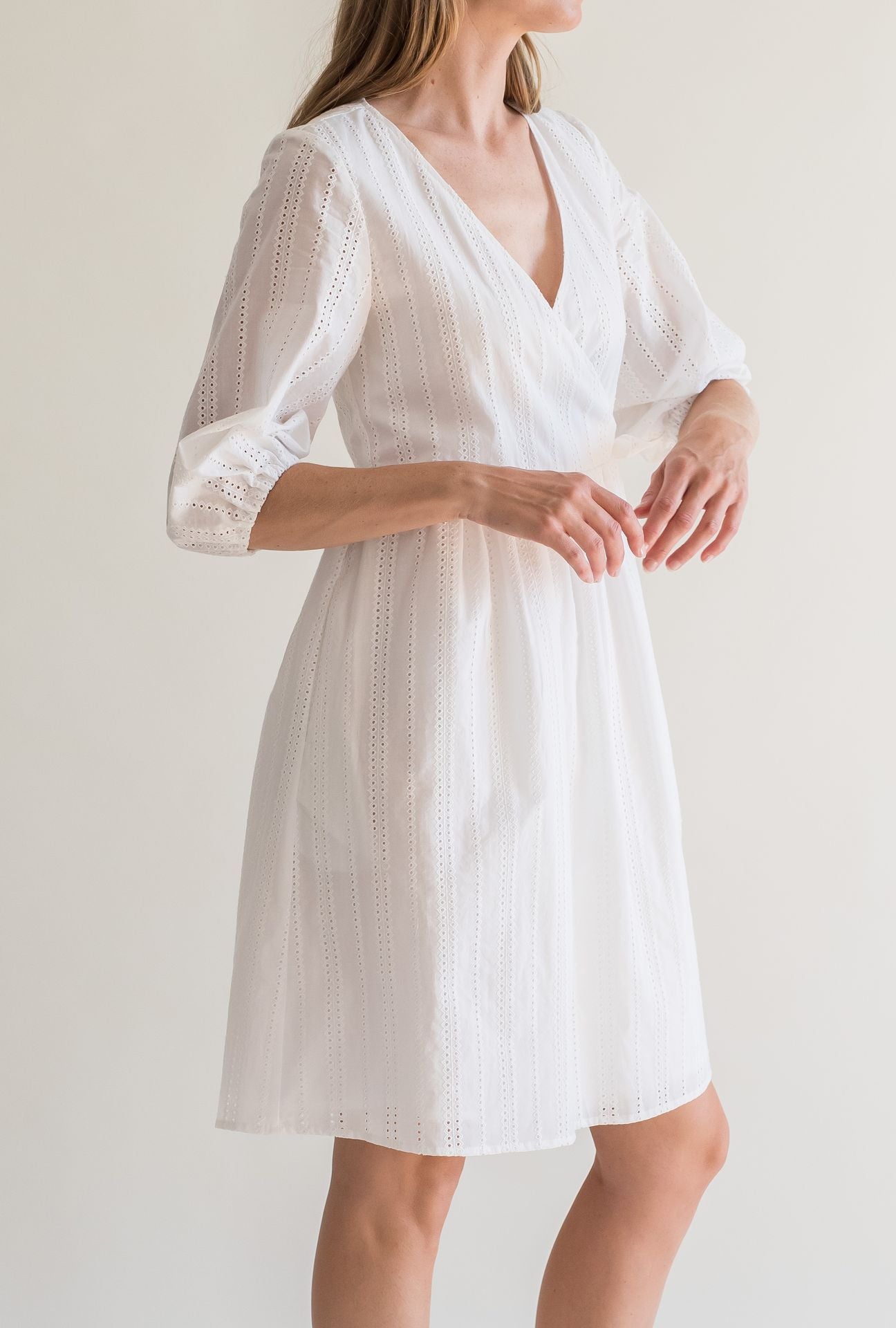 Broderie wrap dress best sale