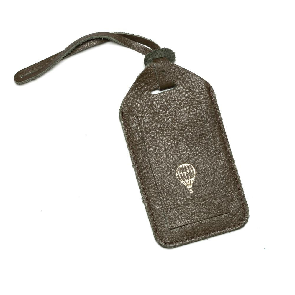 LEATHER NAME TAG OLIVE