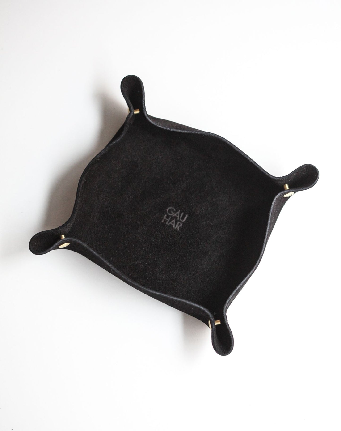 SUEDE LEATHER TRAY BLACK